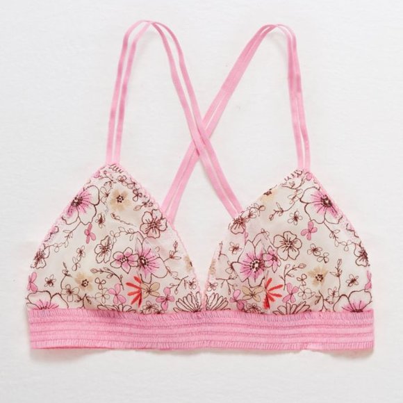Aerie Embroidered Triangle Bralette NWT - Picture 1 of 8